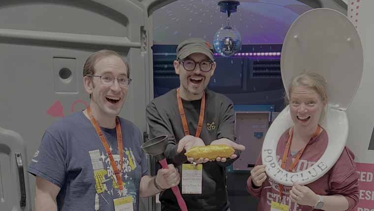 Bewilder Box: Portaclue – The T.U.R.D.I.S team photo - even, David, and Liz